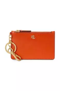 Кожаный кошелек Lauren Ralph Lauren, оранжевый