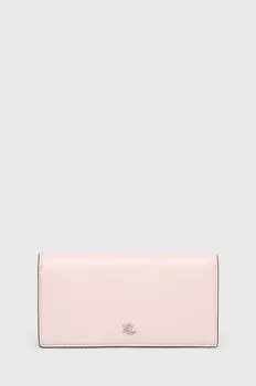 Кожаный кошелек Lauren Ralph Lauren, розовый