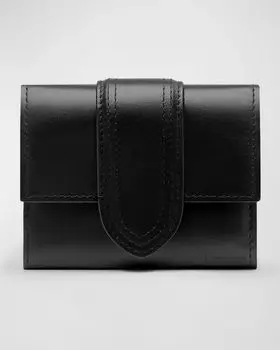 Кожаный кошелек Le Compact Bambino Jacquemus, цвет Black