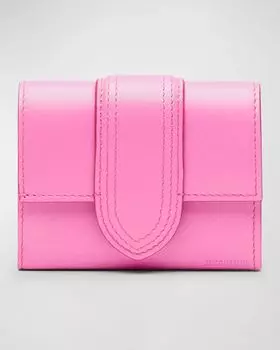 Кожаный кошелек Le Compact Bambino Jacquemus, цвет Neon Pink