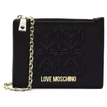 Кожаный кошелек Love Moschino, черный