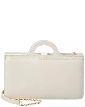 Кожаный кошелек Marni Tropicalia на цепочке, белый