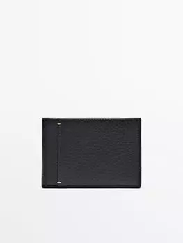 Кожаный кошелек Massimo Dutti, черный