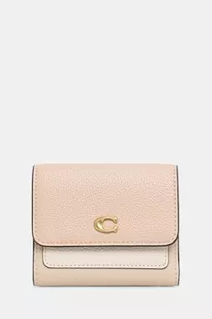 Кожаный кошелек Mila Coach, бежевый