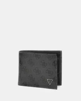 Кожаный кошелек Mito с логотипом 4G Guess, черный