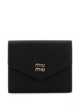 Кожаный кошелек Miu Miu, черный