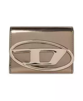 Кожаный кошелек на 1 др визитница би Diesel, желтый