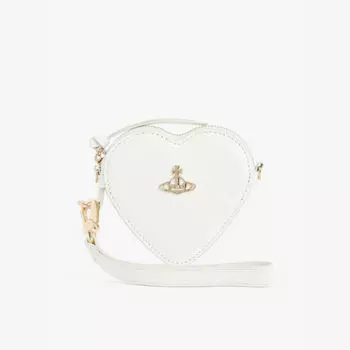 Кожаный кошелек на цепочке с фирменным логотипом Heart Orb Vivienne Westwood, белый