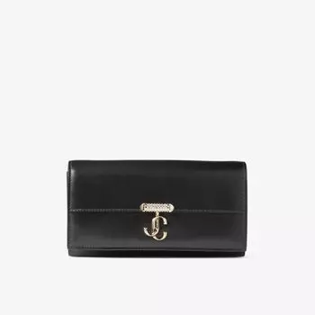 Кожаный кошелек на цепочке с логотипом Avenue Jimmy Choo, черный
