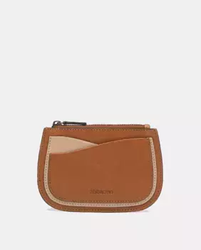 Кожаный кошелек на молнии Abbacino, коричневый