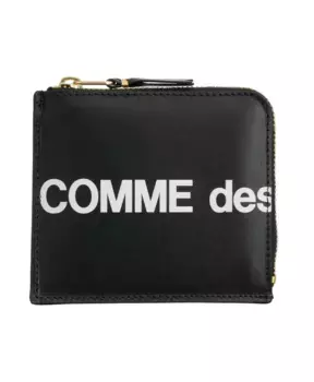 Кожаный кошелек на молнии Comme Des Garons, черный