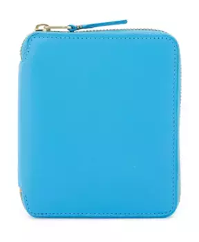 Кожаный кошелек на молнии и с несколькими отделениями. Comme Des Garons, синий