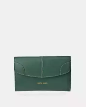 Кожаный кошелек на молнии Pierre Cardin, черный