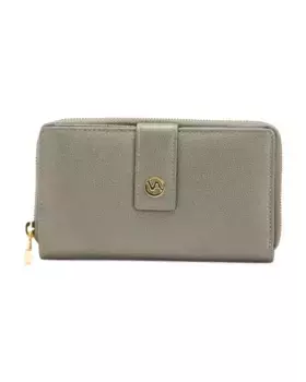 Кожаный кошелек на молнии по периметру Made In Italy Valentina, цвет Clay