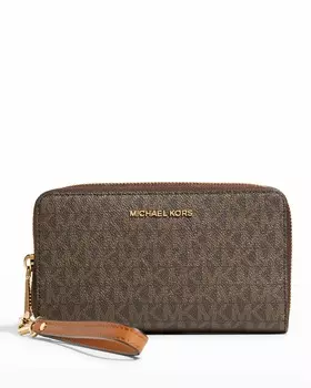 Кожаный кошелек на молнии с монограммой MICHAEL Michael Kors