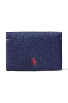 Кожаный кошелек Polo Ralph Lauren, темно-синий