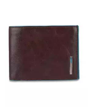 Кожаный кошелек RFID с отделением для монет Piquadro, коричневый