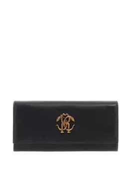 Кожаный кошелек Roberto Cavalli, черный