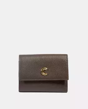 Кожаный кошелек с клапаном Coccinelle, темно-коричневый