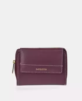 Кожаный кошелек с клапаном Daviletto, бордовый