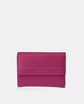 Кожаный кошелек с клапаном Daviletto, фуксия