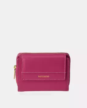 Кожаный кошелек с клапаном Daviletto, фуксия