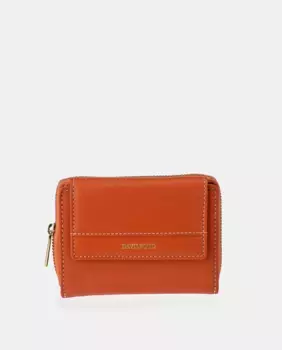 Кожаный кошелек с клапаном Daviletto, оранжевый