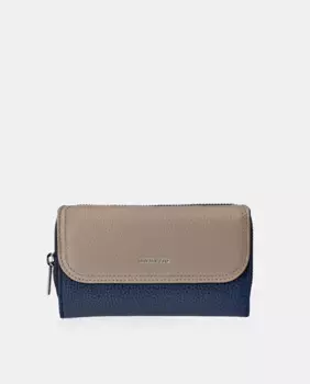 Кожаный кошелек с клапаном Daviletto, синий