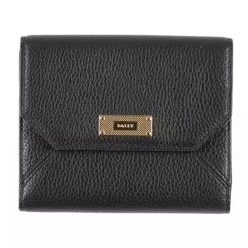 Кожаный кошелек с логотипом Bally, черный/светло-розовый