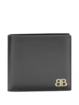 Кожаный кошелек с логотипом BB BALENCIAGA, черный