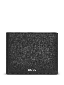 Кожаный кошелек с логотипом BOSS, черный