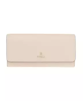 Кожаный кошелек с логотипом Furla, бежевый