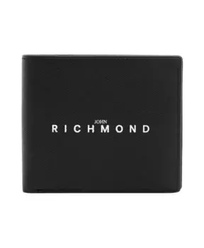 Кожаный кошелек с логотипом John Richmond, черный