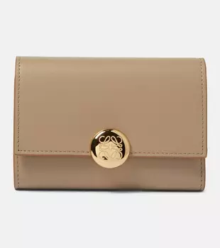 Кожаный кошелек с логотипом Loewe, песочный