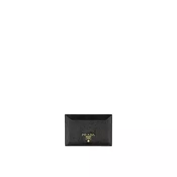 Кожаный кошелек с логотипом Prada, черный