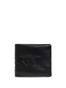 Кожаный кошелек с логотипом Saint Laurent, черный
