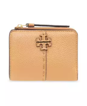 Кожаный кошелек с логотипом Tory Burch, коричневый