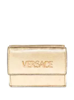 Кожаный кошелек с логотипом VERSACE, золотой