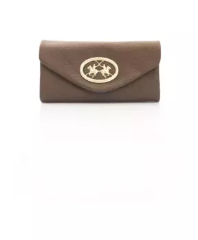 Кожаный кошелек с магнитной застежкой La Martina, коричневый