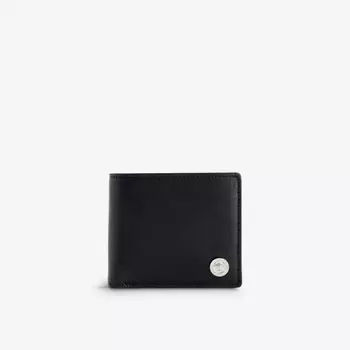 Кожаный кошелек с металлической пластинкой Medusa Versace, черный