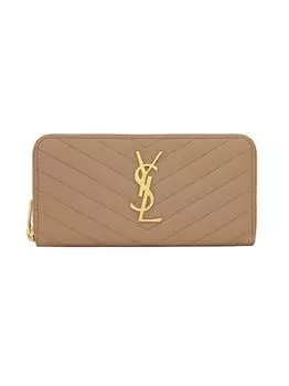 Кожаный кошелек с монограммой Matelasse на молнии Saint Laurent