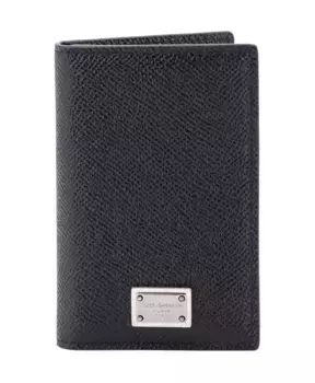 Кожаный кошелек с отделениями для карт Dolce & Gabbana, черный