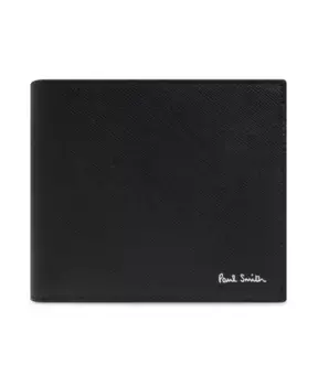 Кожаный кошелек с принтом логотипа Paul Smith, черный