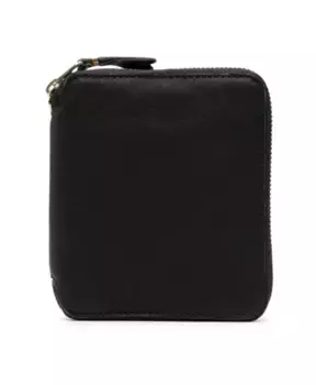 Кожаный кошелек S с логотипом и молнией Comme Des Garons, черный