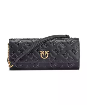Кожаный кошелек S с любовными птичками Pinko, черный