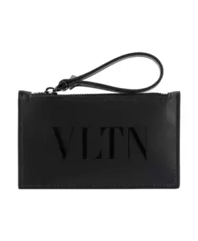 Кожаный кошелек S с отделением на молнии Valentino Garavani, черный