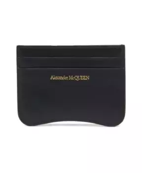 Кожаный кошелек S с отделениями для карт Alexander Mcqueen, черный