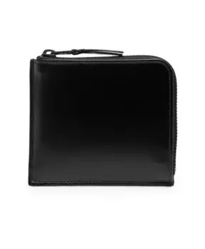 Кожаный кошелек S с застежкой молнией до половины Comme Des Garons, черный