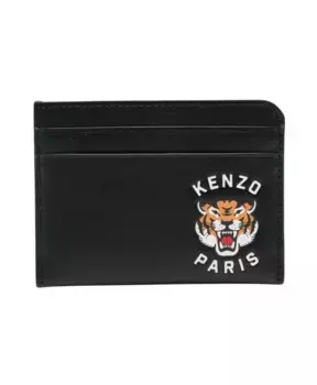 Кожаный кошелек с тиснением логотипа Kenzo, черный