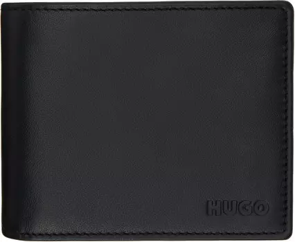 Кожаный кошелек с тисненым логотипом Hugo